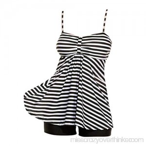 YAliDA Boutique Swimsuit 2019 Women Beach Striped Print Tankini 2PCS Bathing Surfing Swimwear Suit Plus Size Black B07P7M5C5K